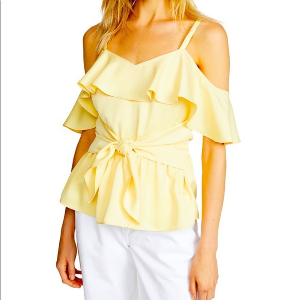 Club Monaco Yellow Front-Tie Blouse